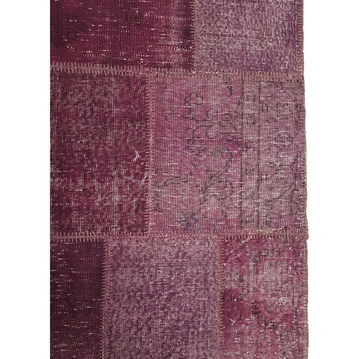 Pacific Patchwork 14123 Chery Purple Patchwork Hand Knotted Rug