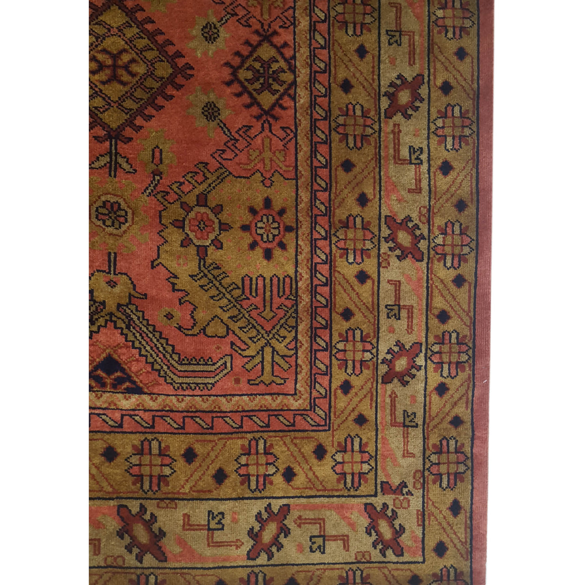 Pacific Tribal 14158 Coral Gold Traditional Hand Knotted Rug