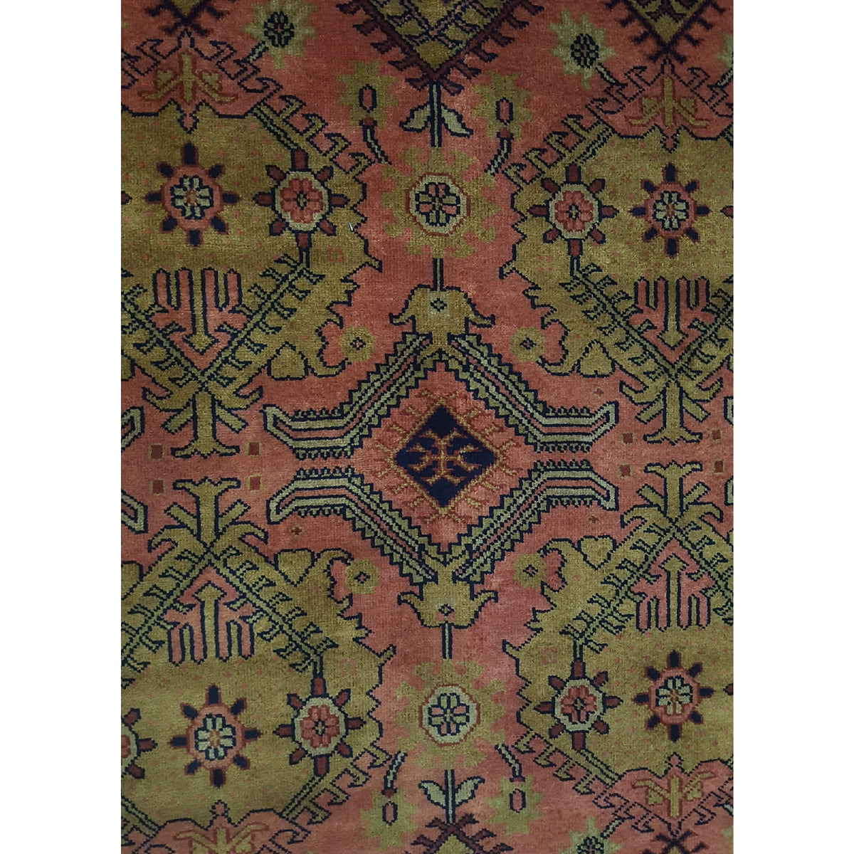 Pacific Tribal 14158 Coral Gold Traditional Hand Knotted Rug
