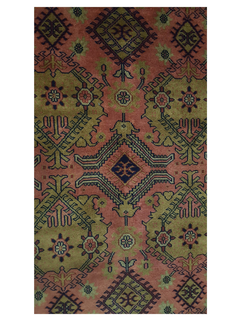 Pacific Tribal 14158 Coral Gold Traditional Hand Knotted Rug