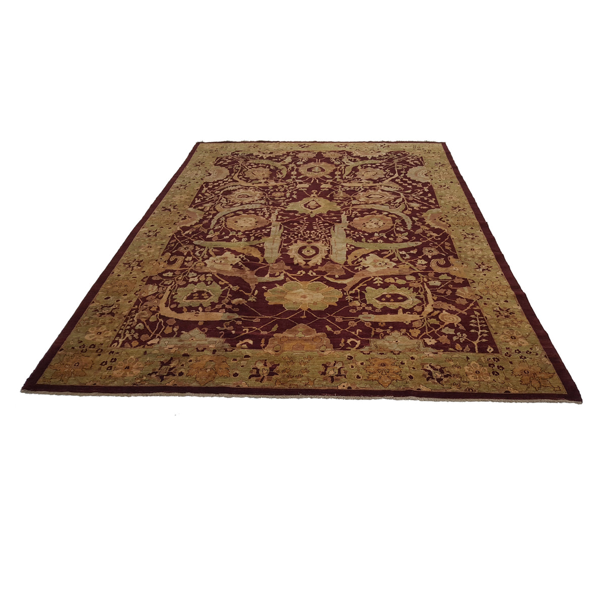 Pacific Ziegler 14389 Red Olive Traditional Hand Knotted Rug