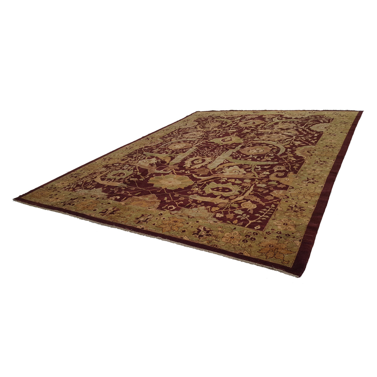 Pacific Ziegler 14389 Red Olive Traditional Hand Knotted Rug