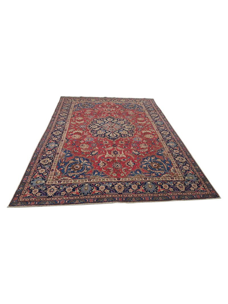 Fasa Antique Khoy 14483 Red Indigo Traditional Antique Rug