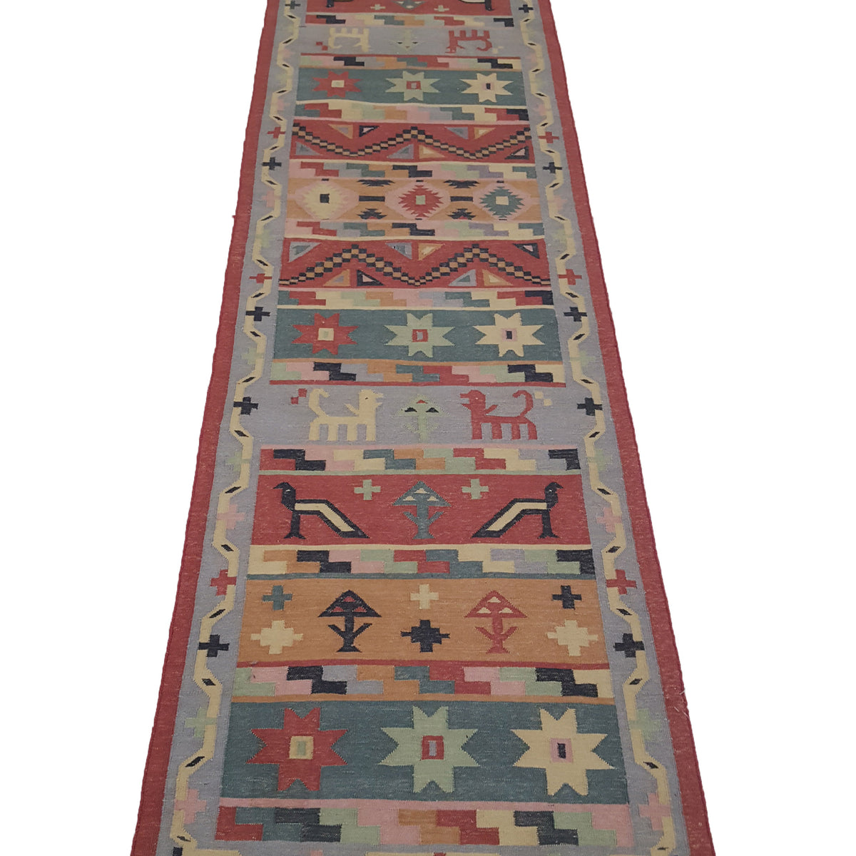 Aura Kilim 14499 Rust Multi Kilim Hand Woven Rug