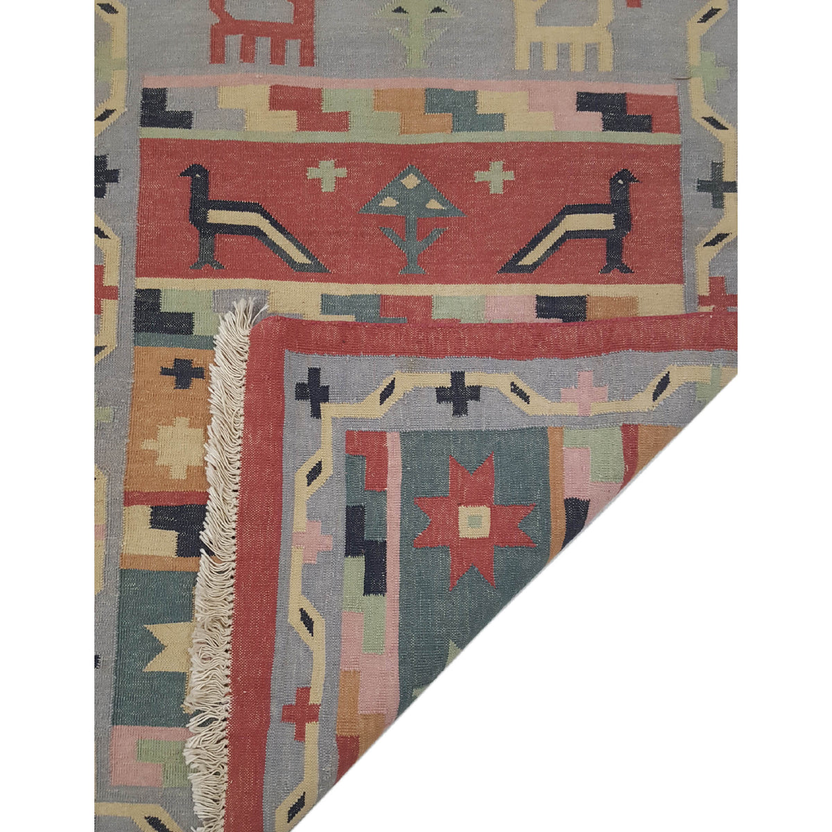 Aura Kilim 14499 Rust Multi Kilim Hand Woven Rug