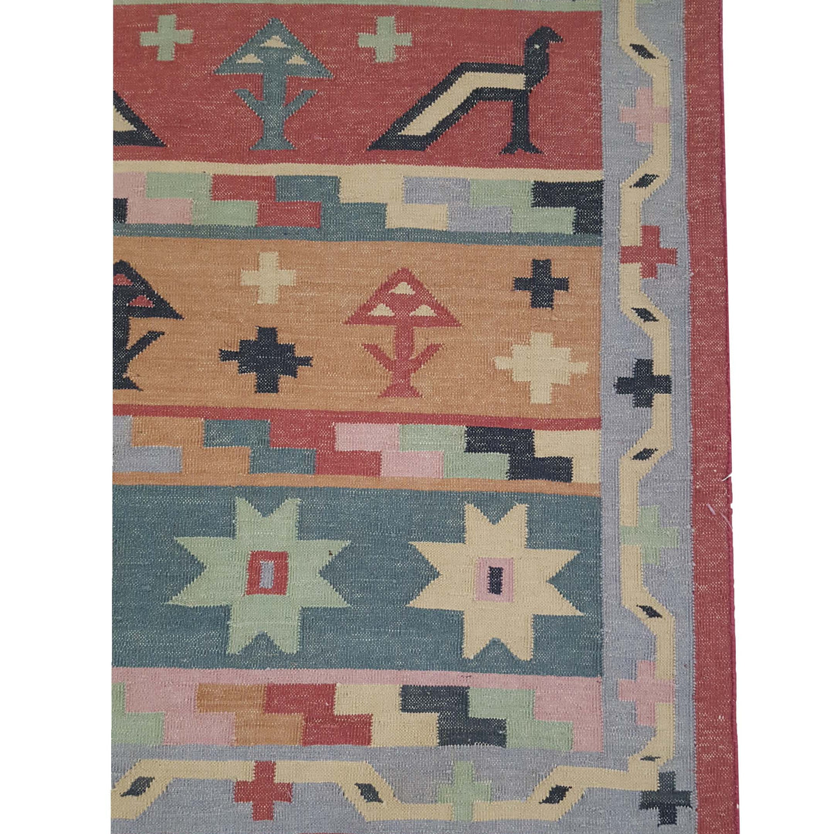 Aura Kilim 14499 Rust Multi Kilim Hand Woven Rug