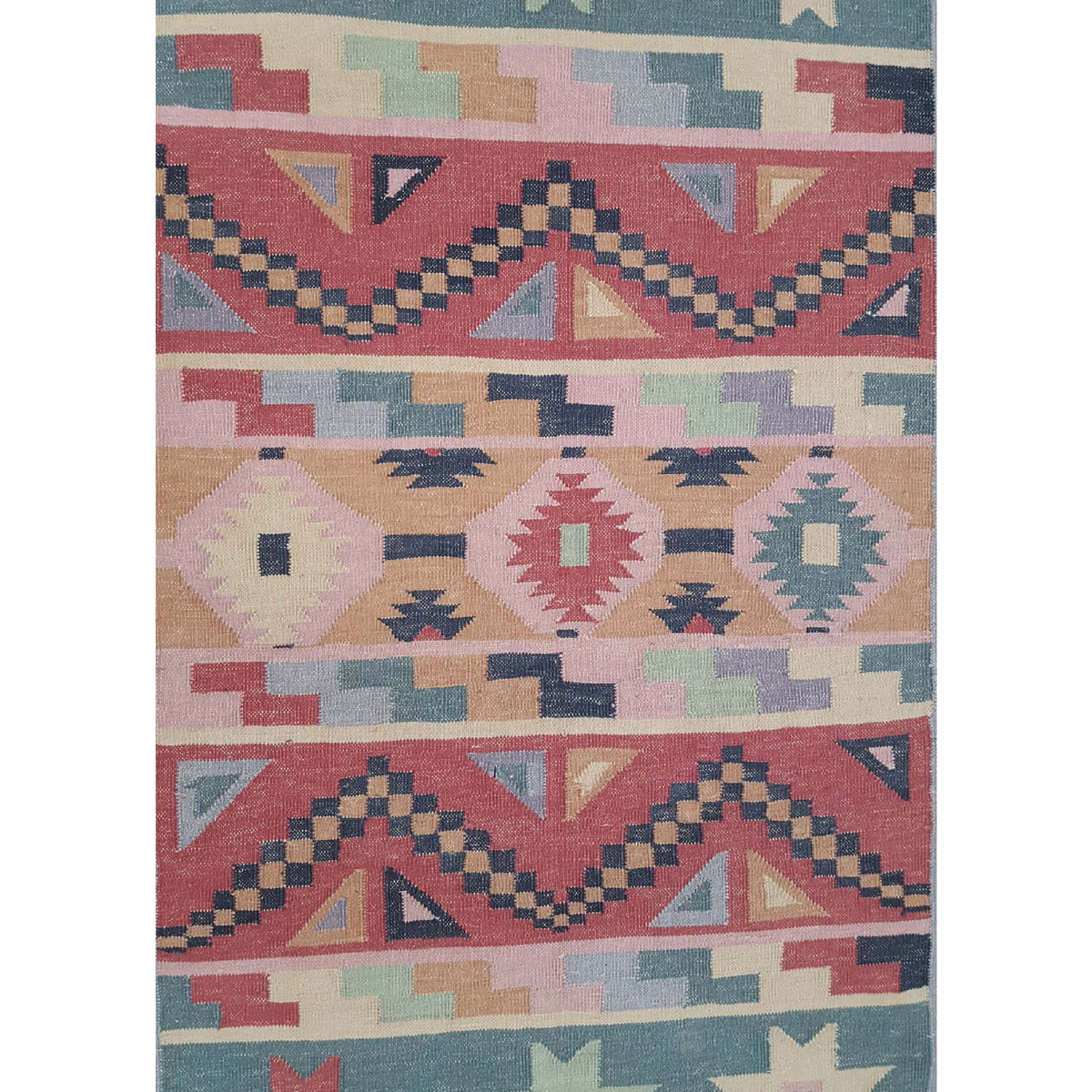 Aura Kilim 14499 Rust Multi Kilim Hand Woven Rug