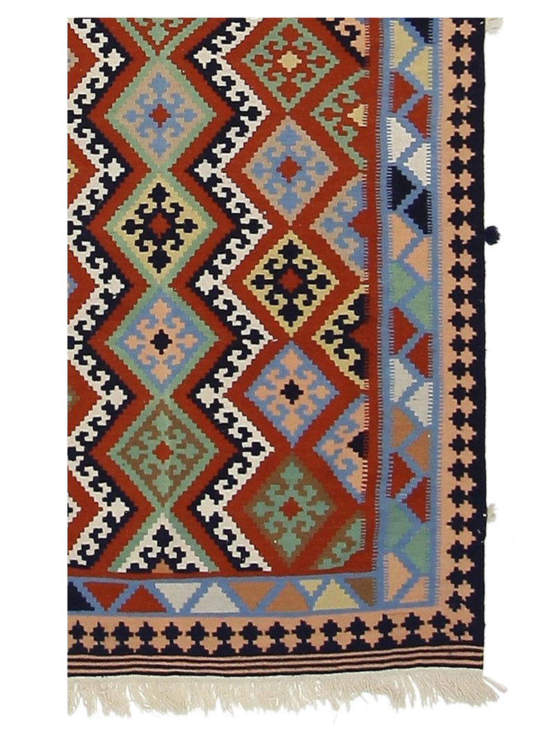 Aura Kilim 14501 Navy Peach Kilim Hand Woven Rug