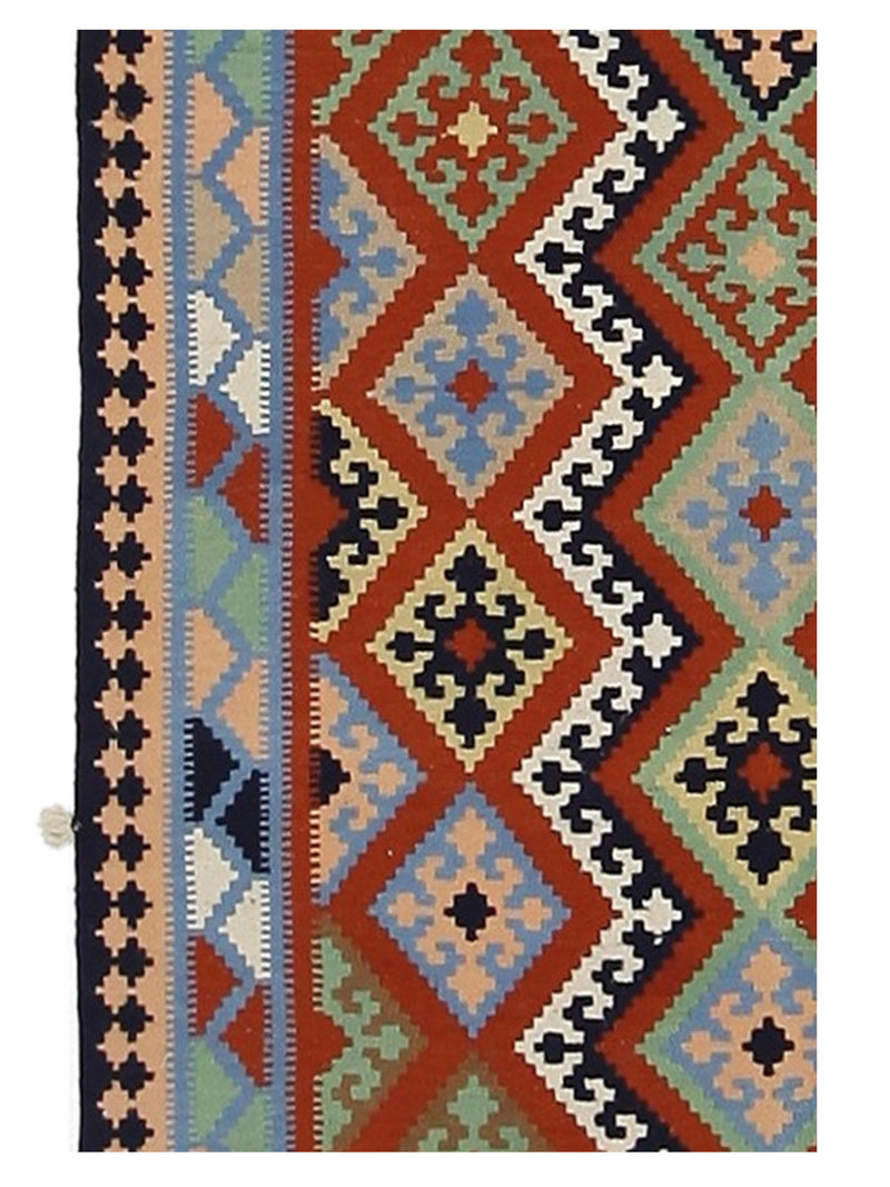 Aura Kilim 14501 Navy Peach Kilim Hand Woven Rug