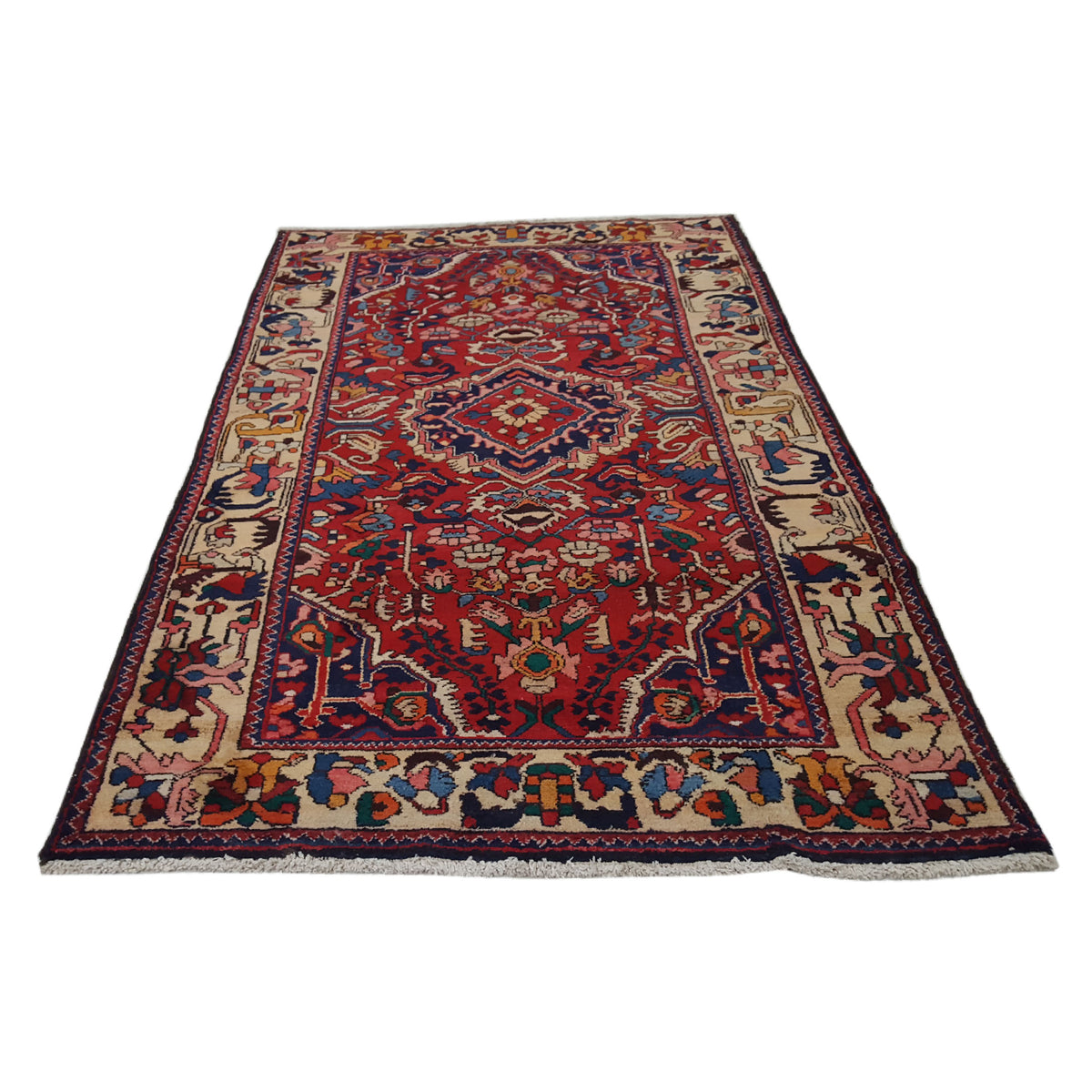 Pacific Bakhtiyari 14512 Navy Beige Traditional Hand Knotted Rug
