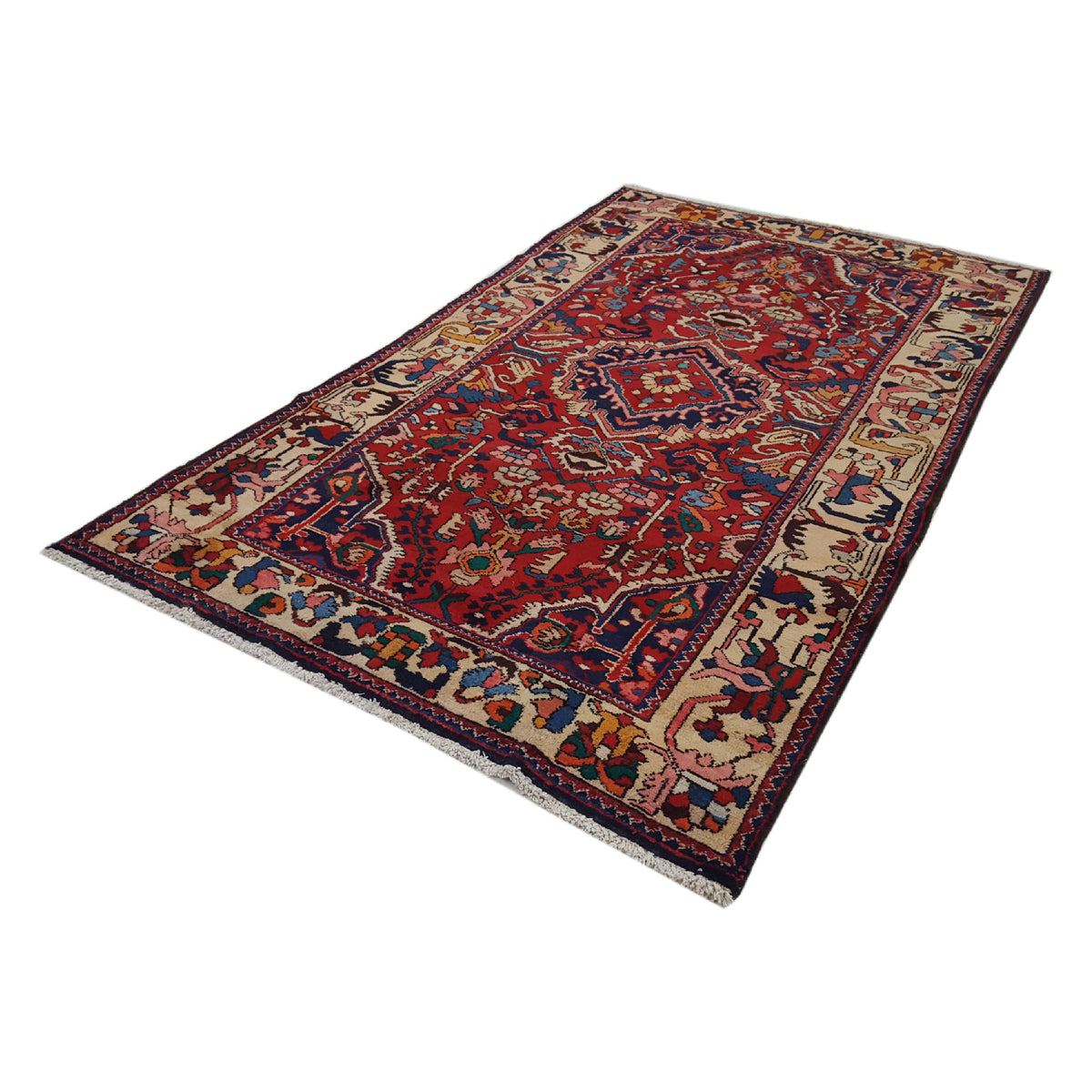 Pacific Bakhtiyari 14512 Navy Beige Traditional Hand Knotted Rug