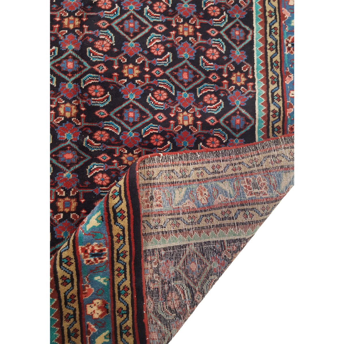 Pacific Mahal 14515 Navy Rose Traditional Hand Knotted Rug