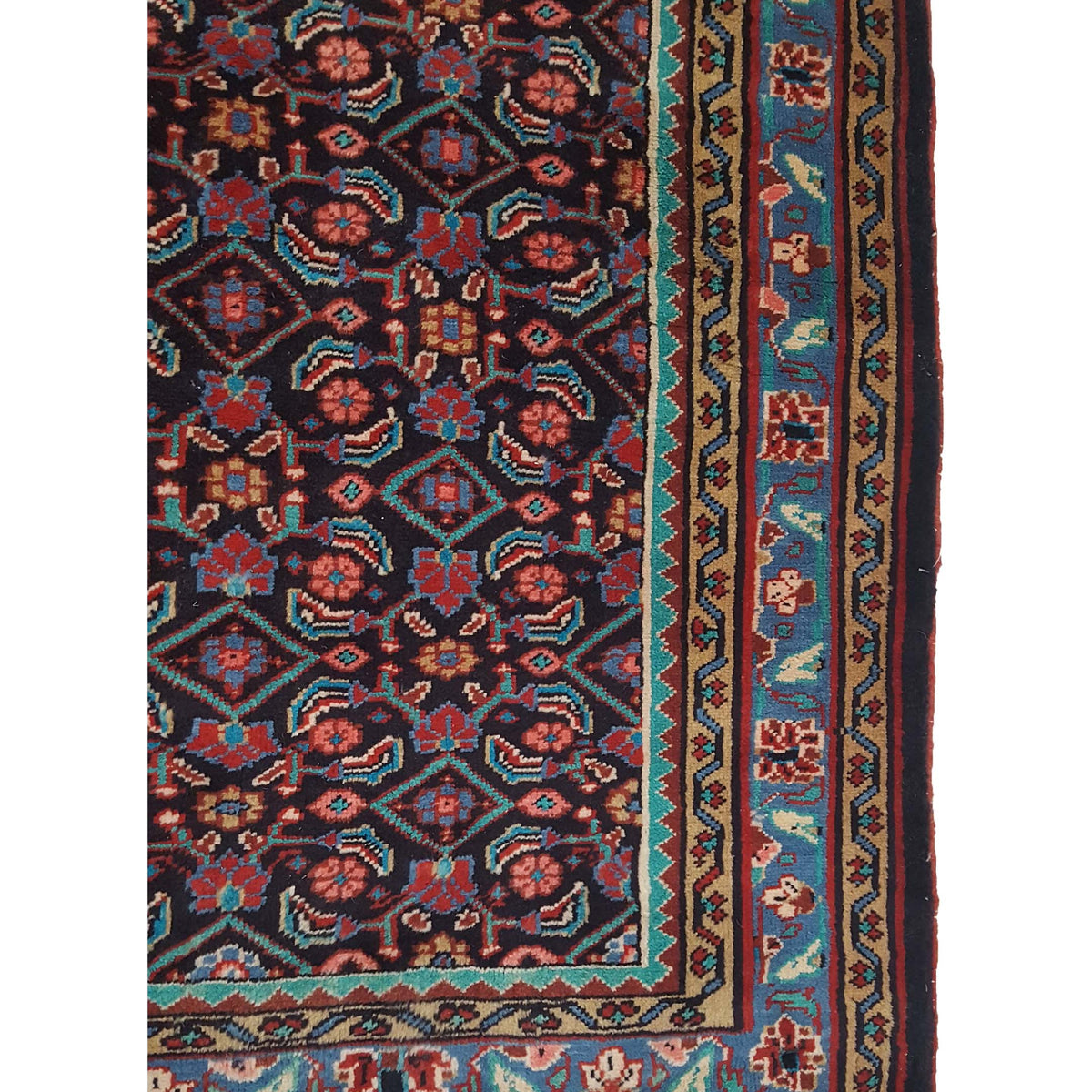 Pacific Mahal 14515 Navy Rose Traditional Hand Knotted Rug