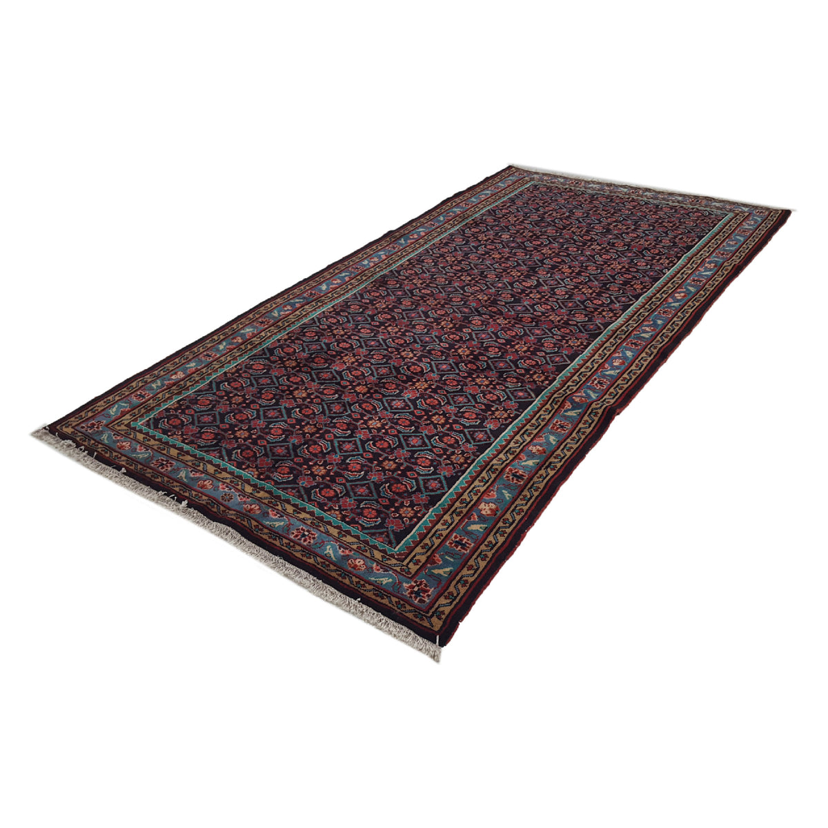 Pacific Mahal 14515 Navy Rose Traditional Hand Knotted Rug