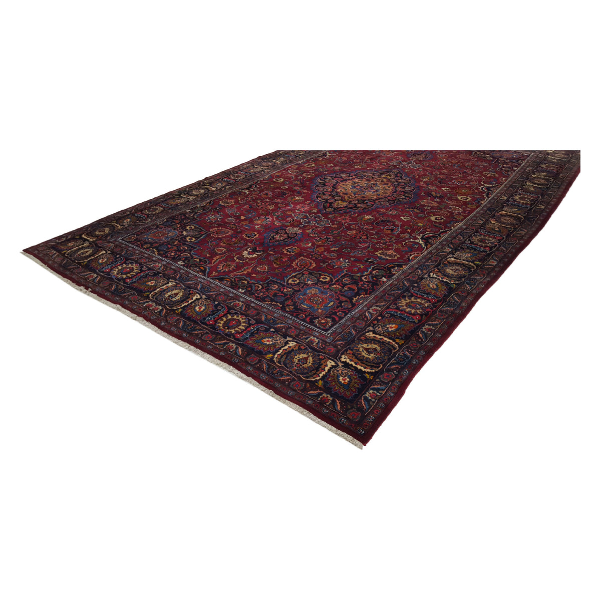 Pacific Mashad 14519 Burgundy Navy Traditional Semi Antique Rug
