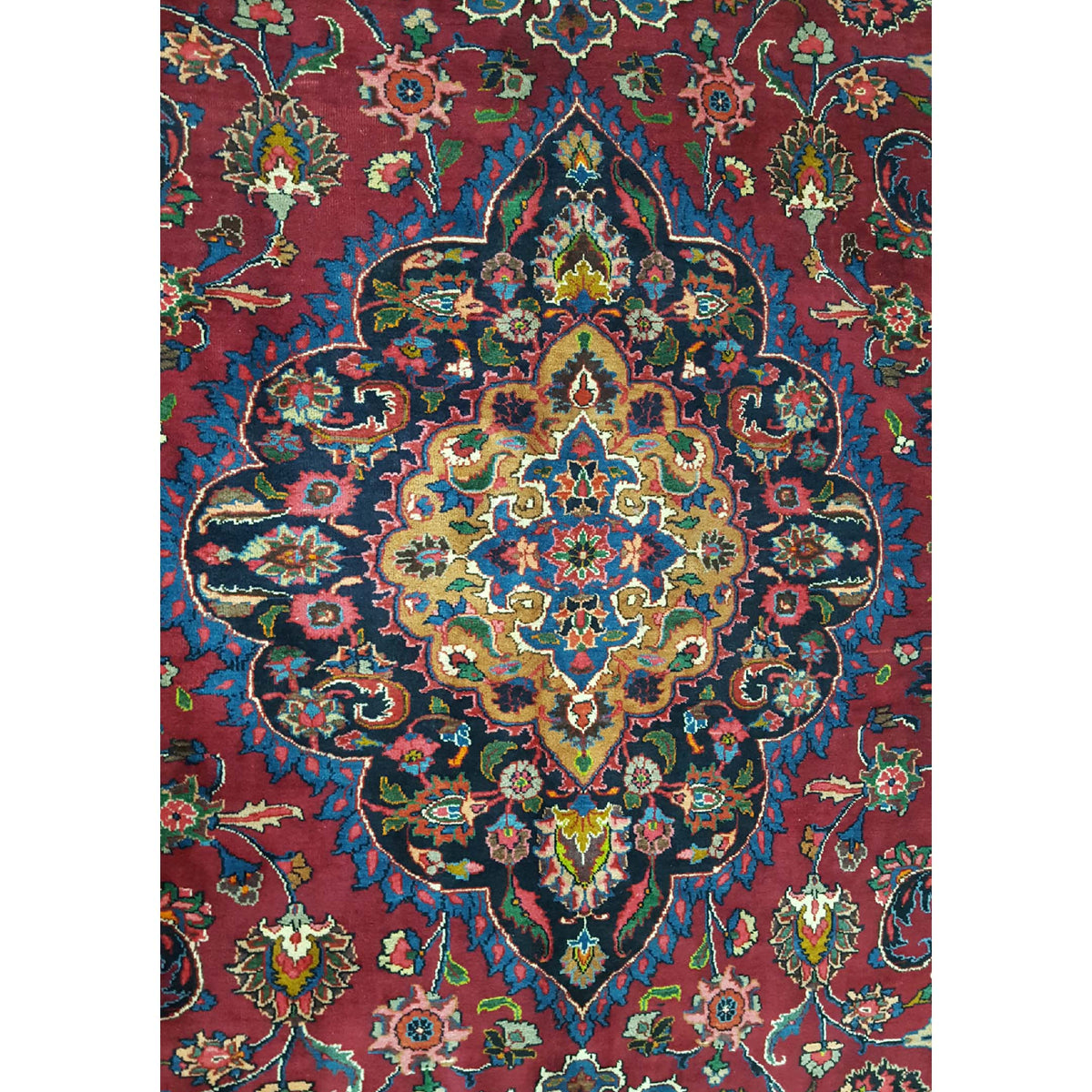 Pacific Mashad 14519 Burgundy Navy Traditional Semi Antique Rug