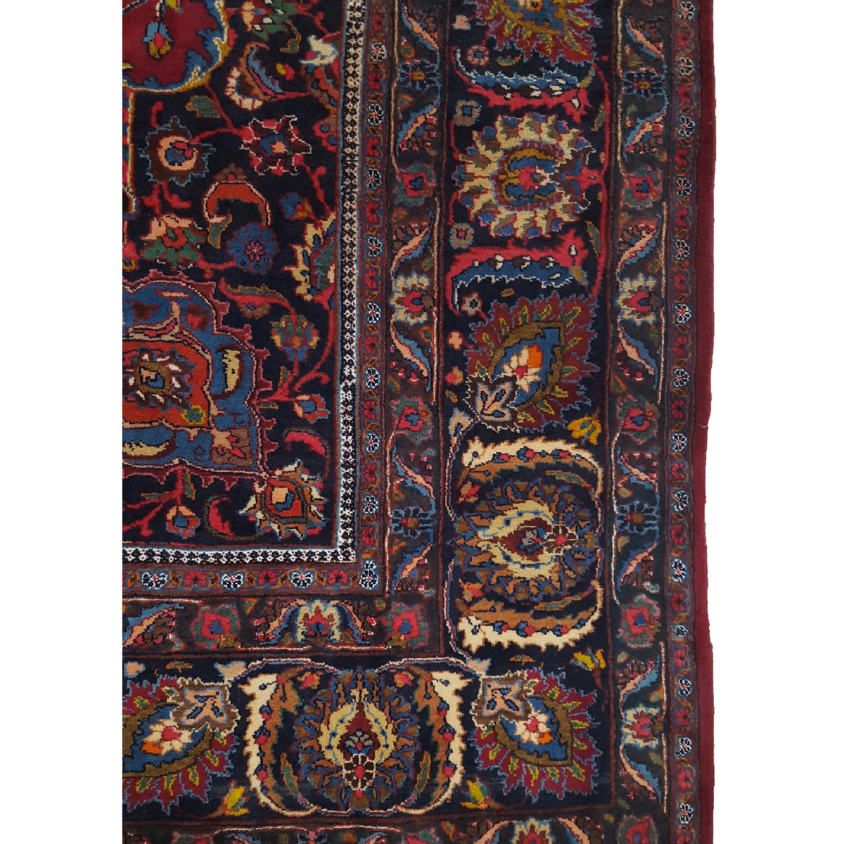 Pacific Mashad 14519 Burgundy Navy Traditional Semi Antique Rug