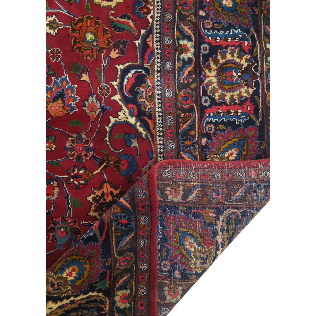 Pacific Mashad 14519 Burgundy Navy Traditional Semi Antique Rug