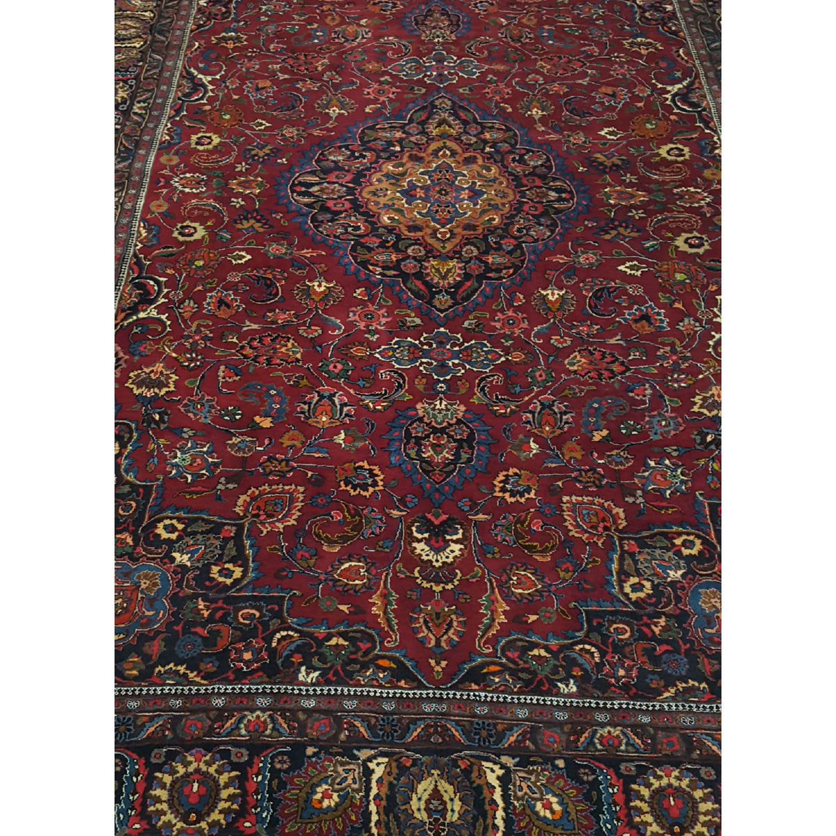 Pacific Mashad 14519 Burgundy Navy Traditional Semi Antique Rug