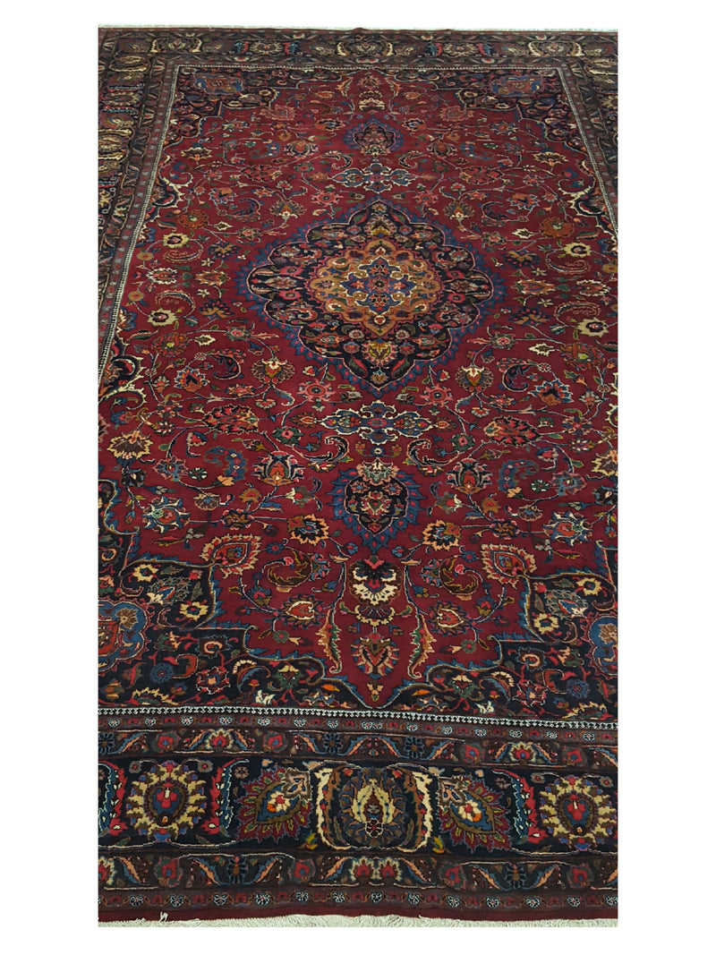 Pacific Mashad 14519 Burgundy Navy Traditional Semi Antique Rug