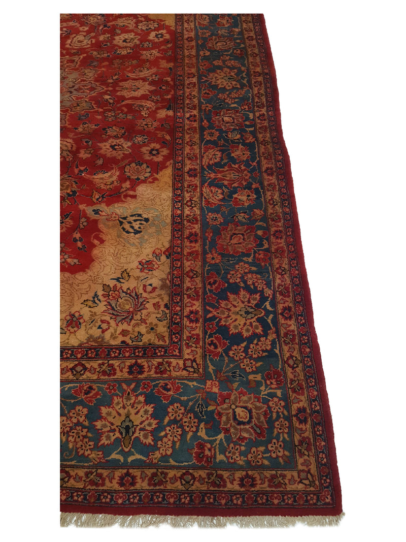 Pacific Najafabad 14523 Red N.Blue Traditional Hand Knotted Rug