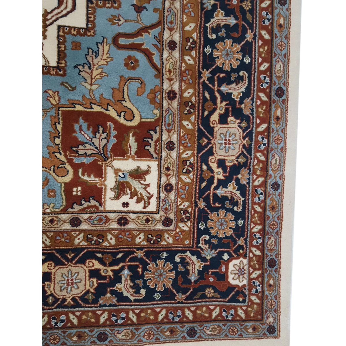 Pacific Indo 14531 Ivory Navy Traditional Hand Knotted Rug