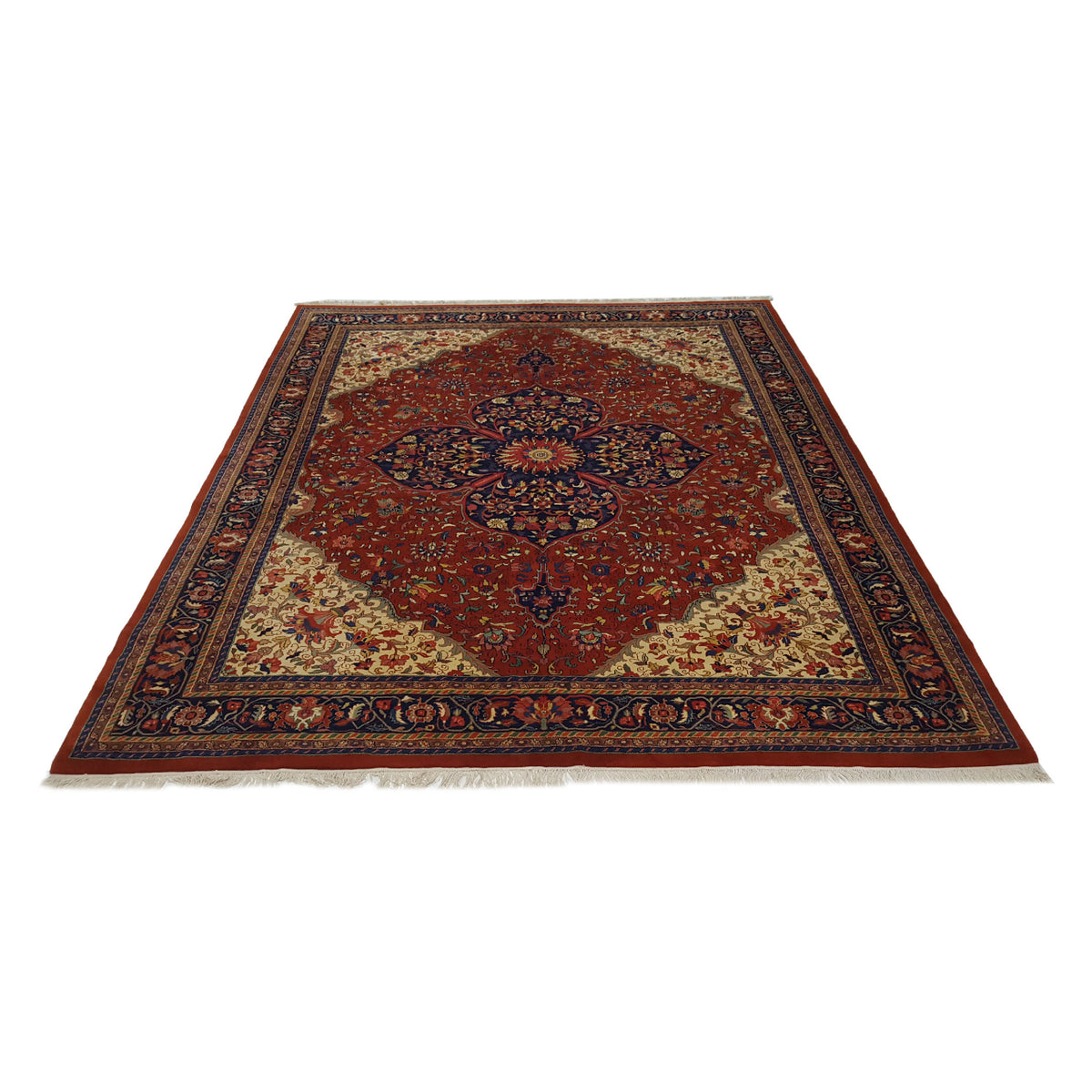 Pacific Sarouk 14534 Red Navy Traditional Hand Knotted Rug