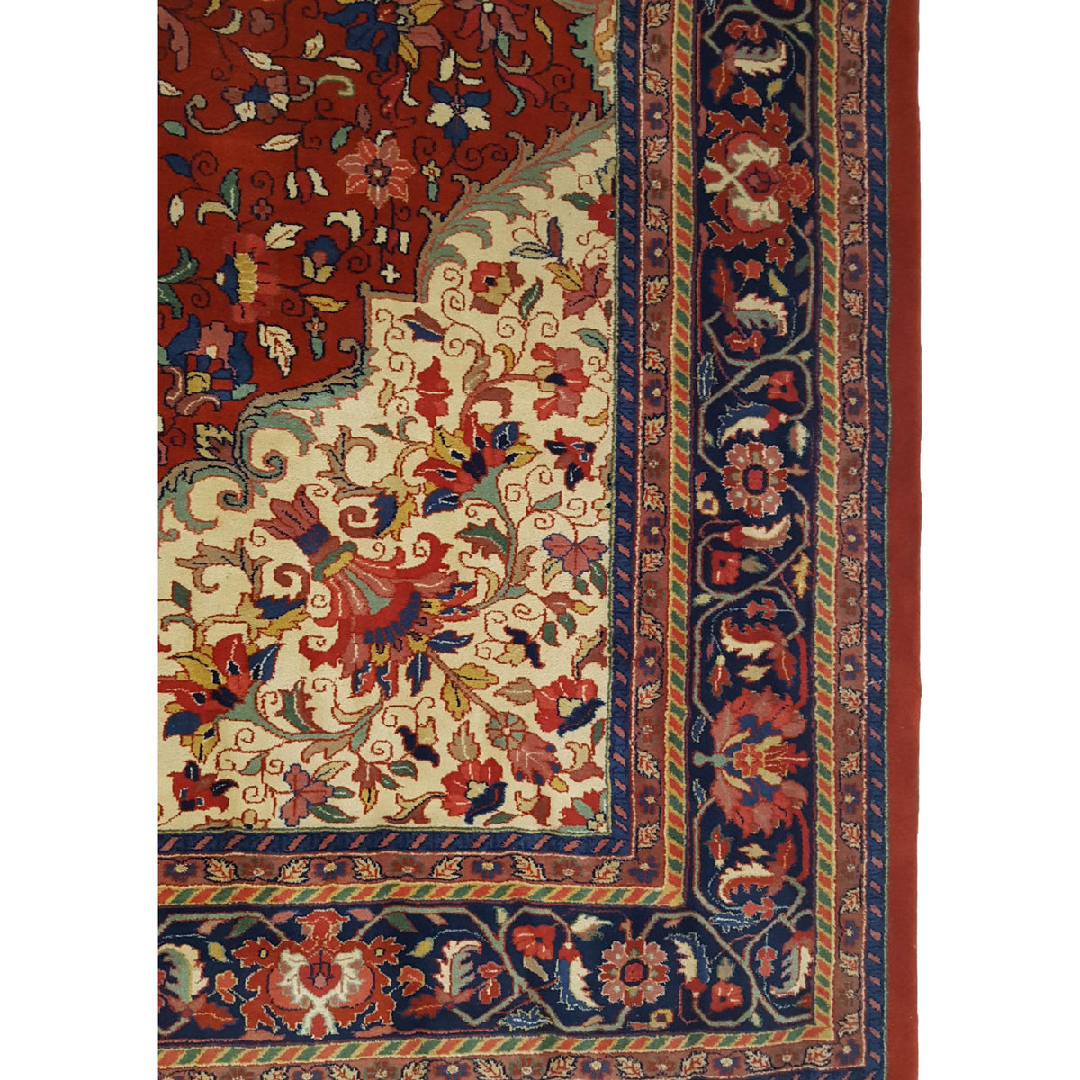Pacific Sarouk 14534 Red Navy Traditional Hand Knotted Rug