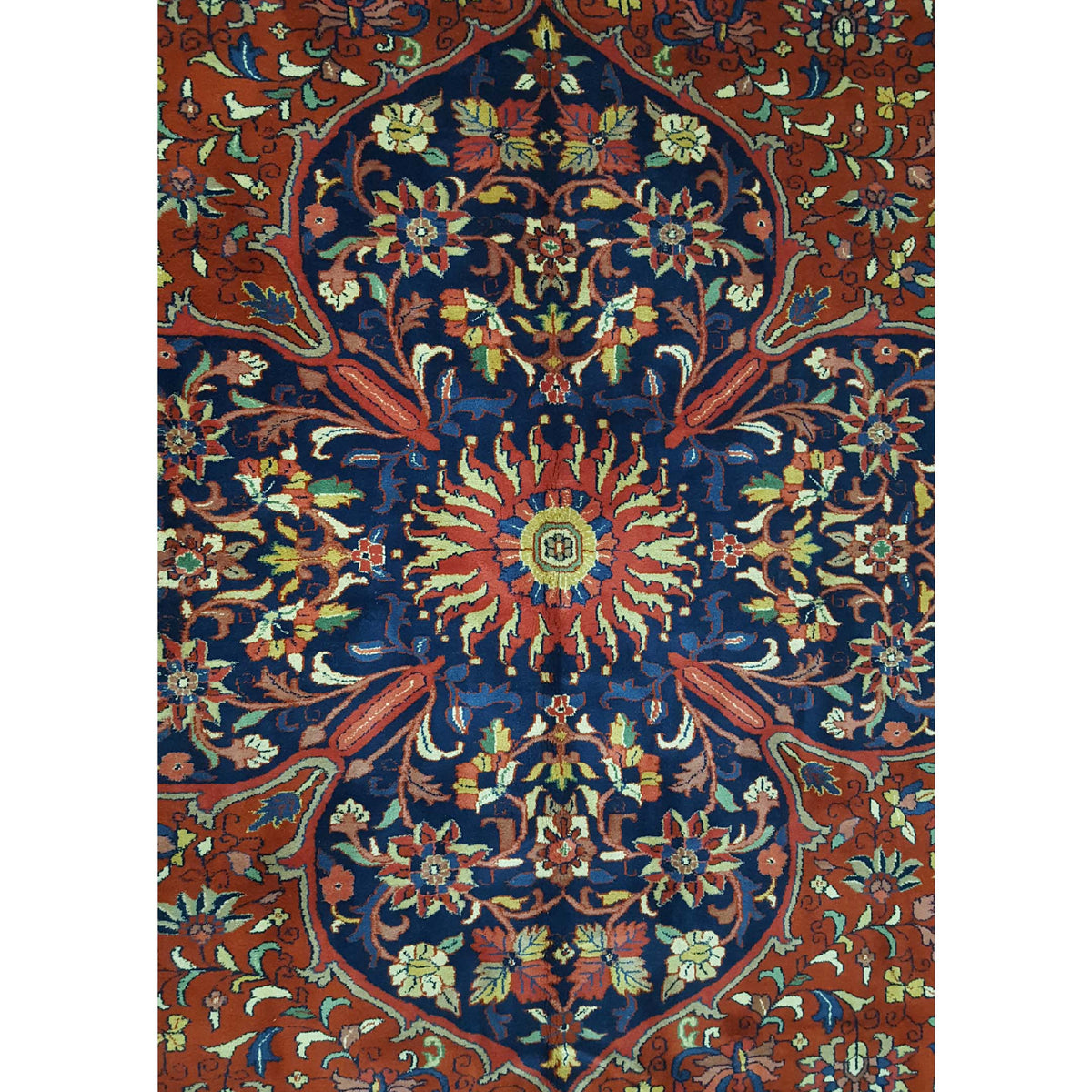 Pacific Sarouk 14534 Red Navy Traditional Hand Knotted Rug