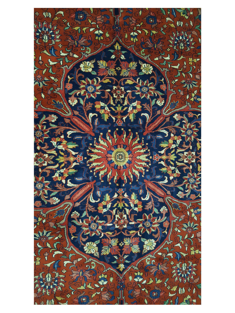 Pacific Sarouk 14534 Red Navy Traditional Hand Knotted Rug