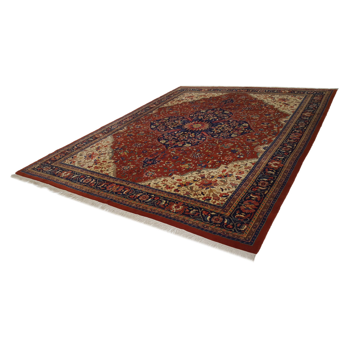 Pacific Sarouk 14534 Red Navy Traditional Hand Knotted Rug