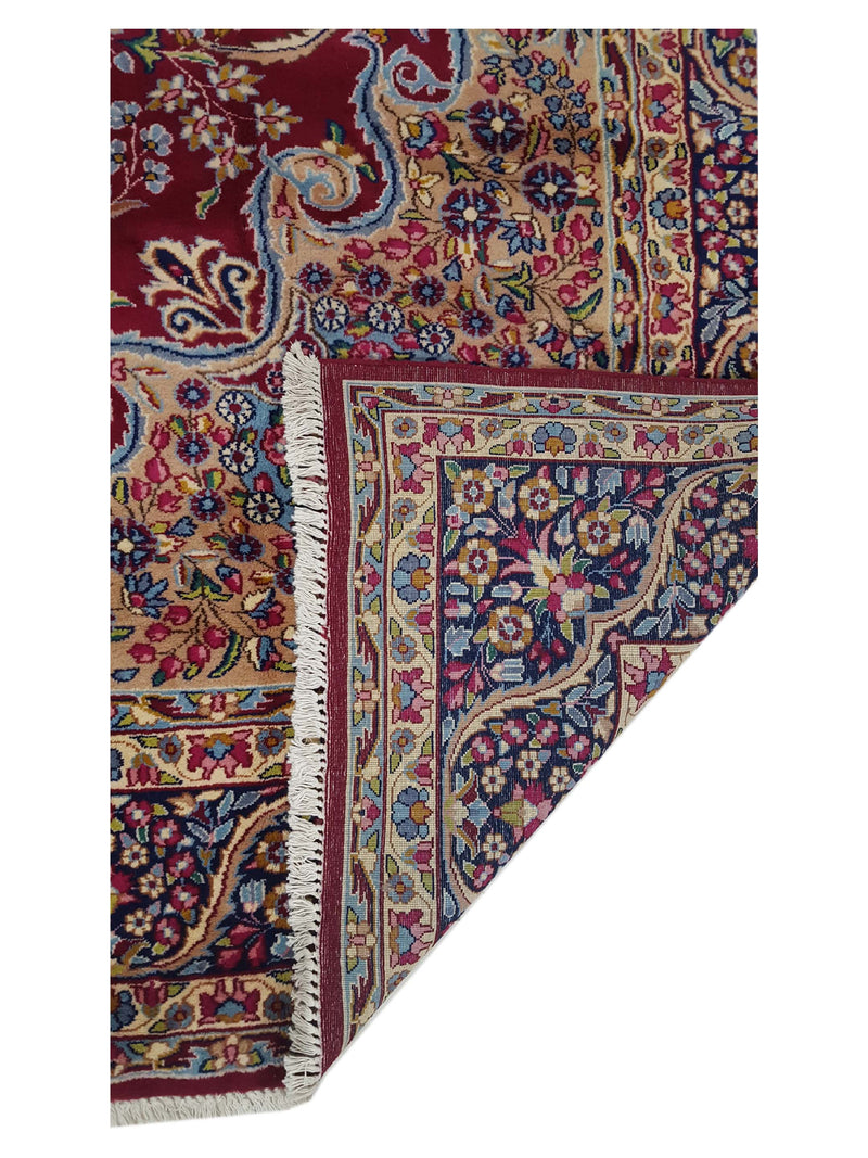 Pacific Kerman 14537 Burgundy Navy Traditional Hand Knotted Rug