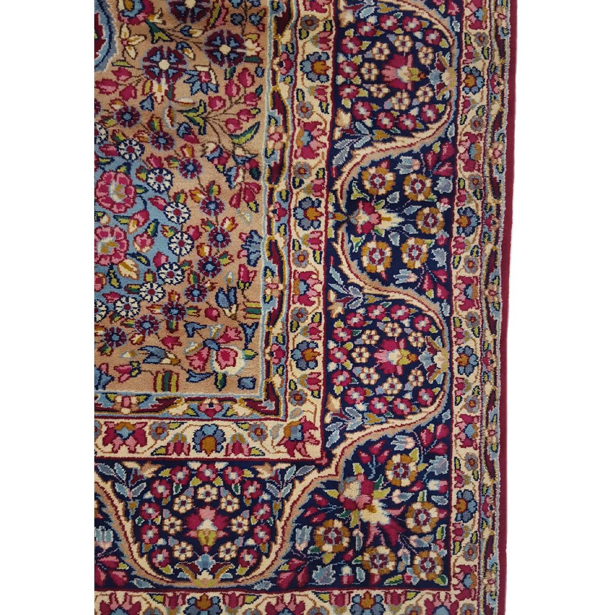 Pacific Kerman 14537 Burgundy Navy Traditional Hand Knotted Rug