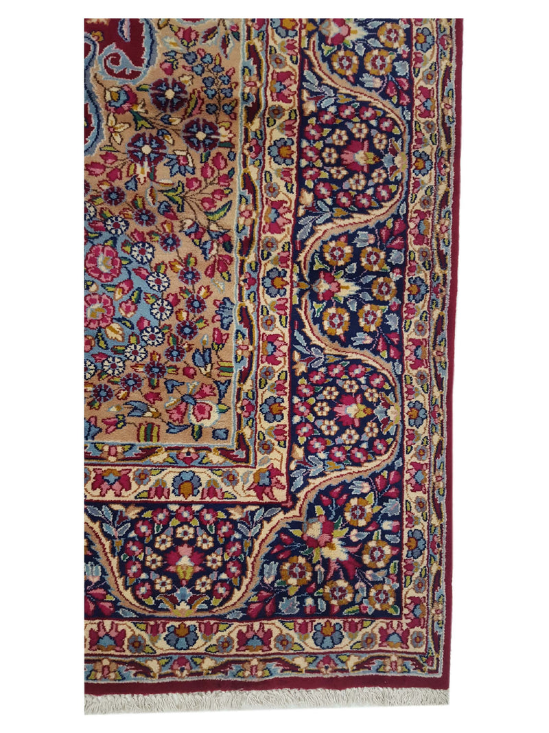 Pacific Kerman 14537 Burgundy Navy Traditional Hand Knotted Rug