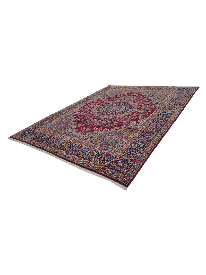 Pacific Kerman 14537 Burgundy Navy Traditional Hand Knotted Rug