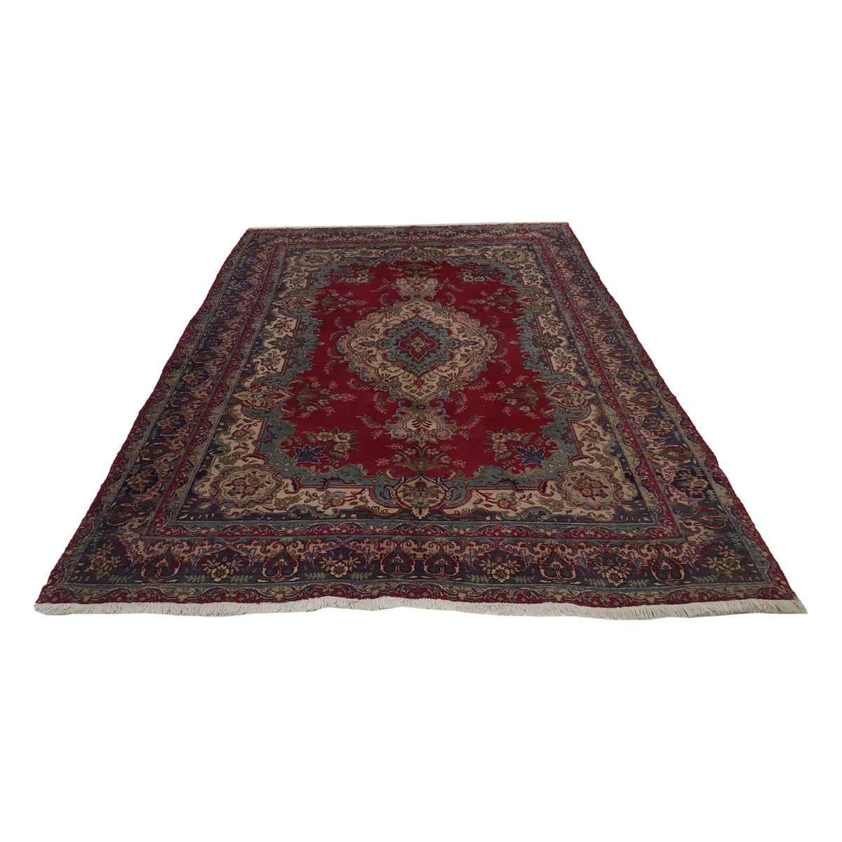Pacific Tabriz 14557 Red Navy Traditional Hand Knotted Rug