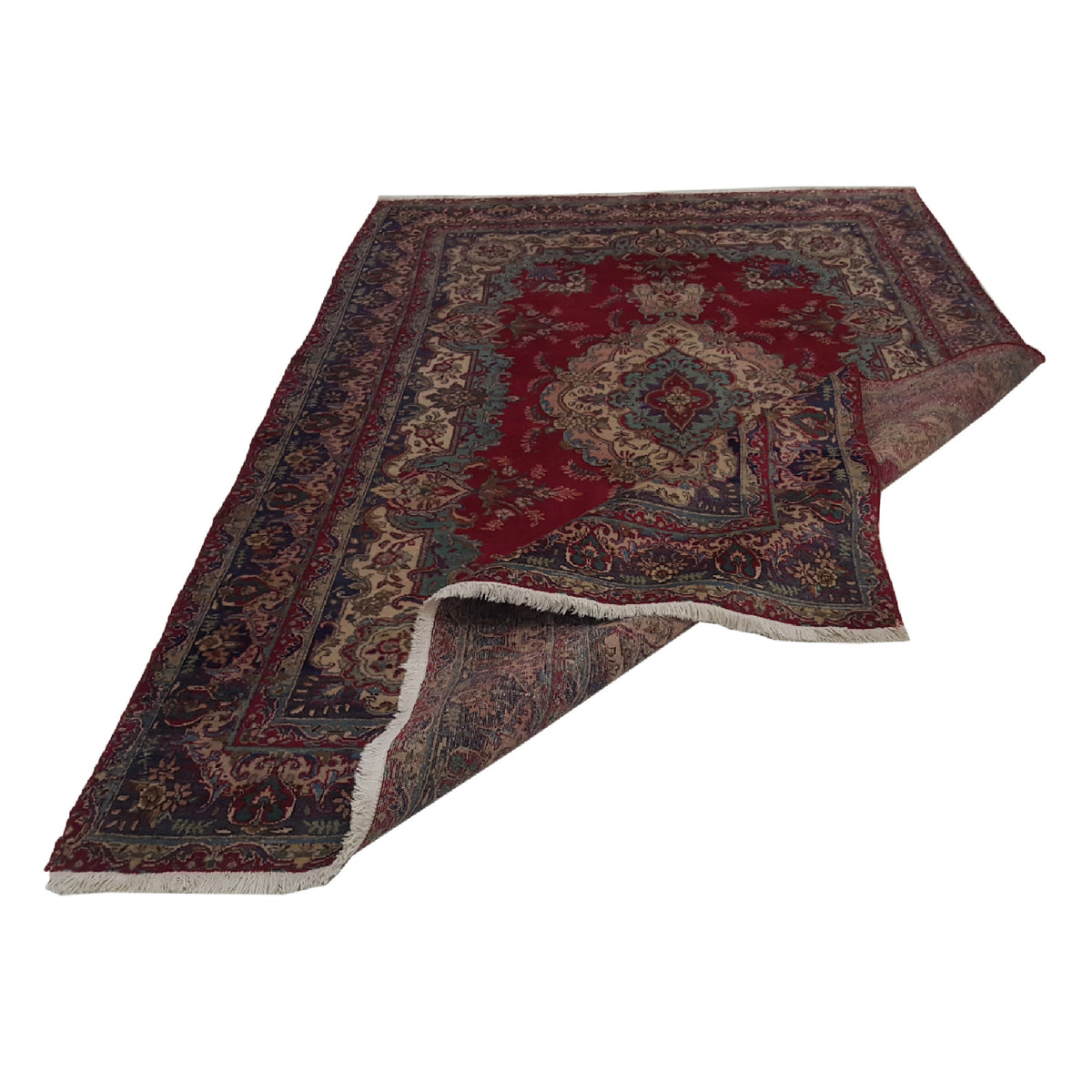 Pacific Tabriz 14557 Red Navy Traditional Hand Knotted Rug