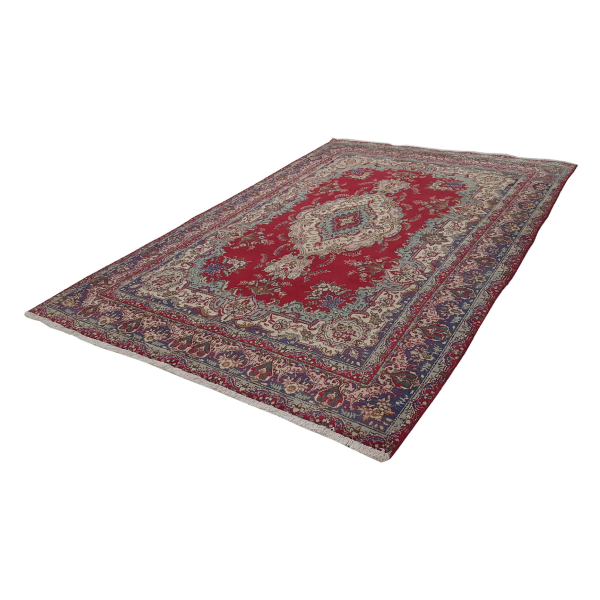 Pacific Tabriz 14557 Red Navy Traditional Hand Knotted Rug