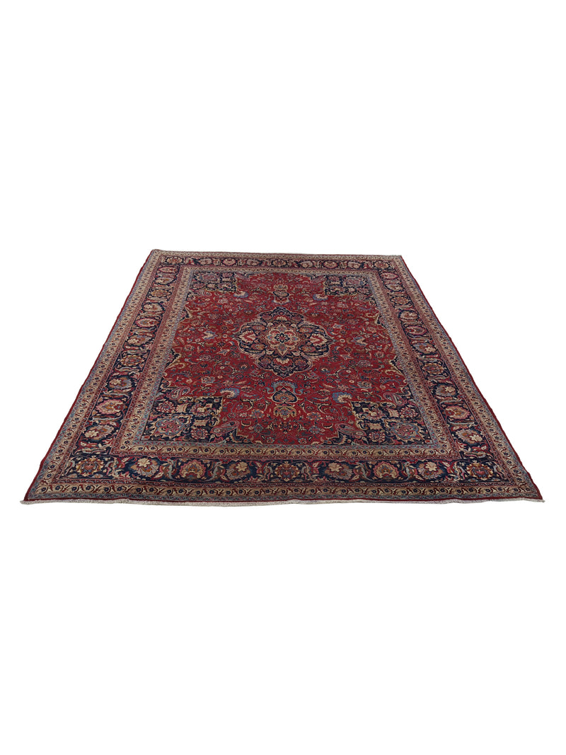 Pacific Mashad 14561 Red Navy Traditional Semi Antique Rug