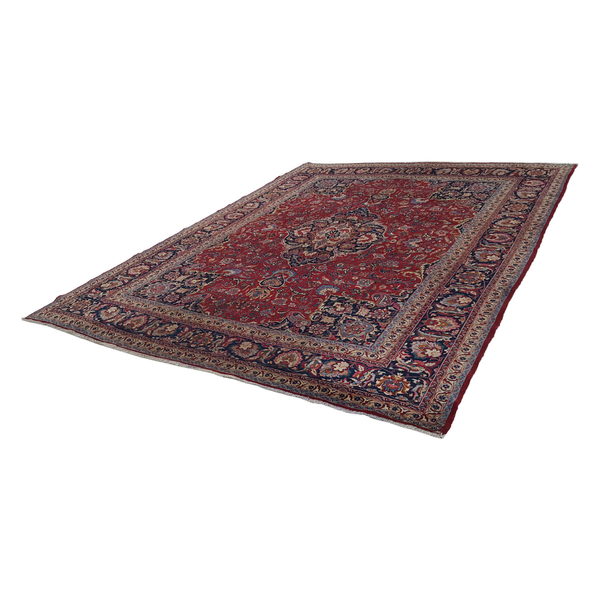 Pacific Mashad 14561 Red Navy Traditional Semi Antique Rug