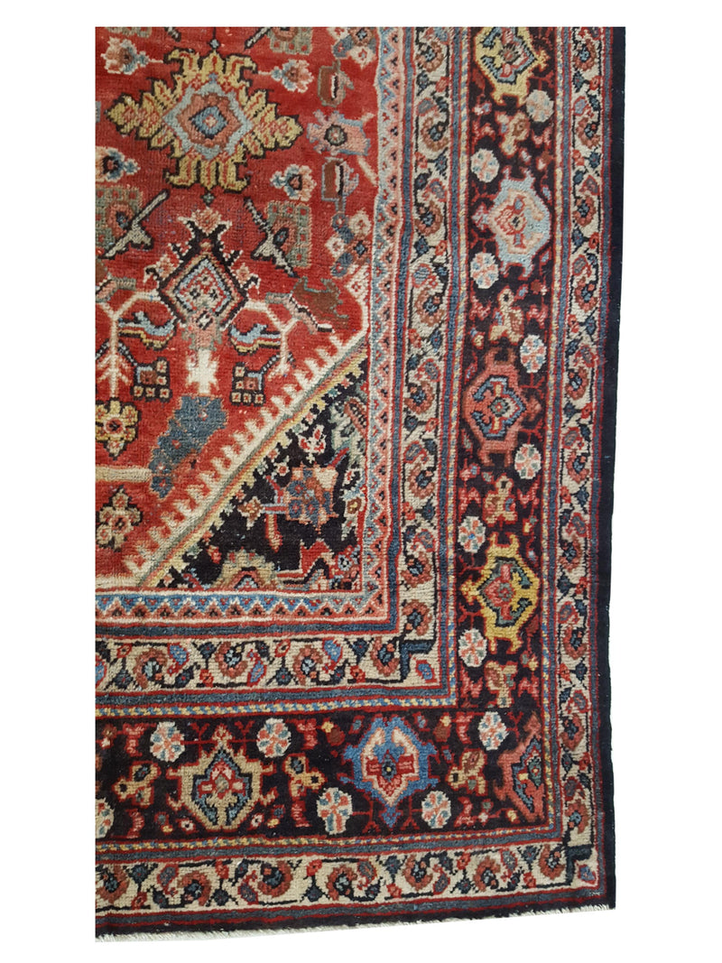 Pacific Mahal 14563 Black Red Traditional Hand Knotted Rug