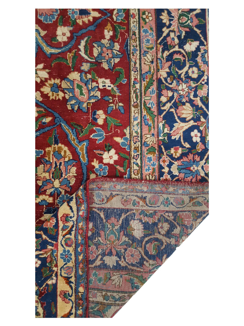 Pacific Yazd 14567 Red Navy Traditional Hand Knotted Rug