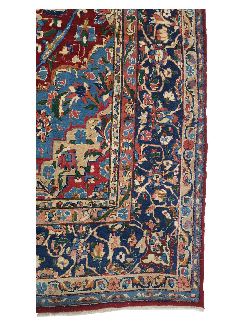 Pacific Yazd 14567 Red Navy Traditional Hand Knotted Rug