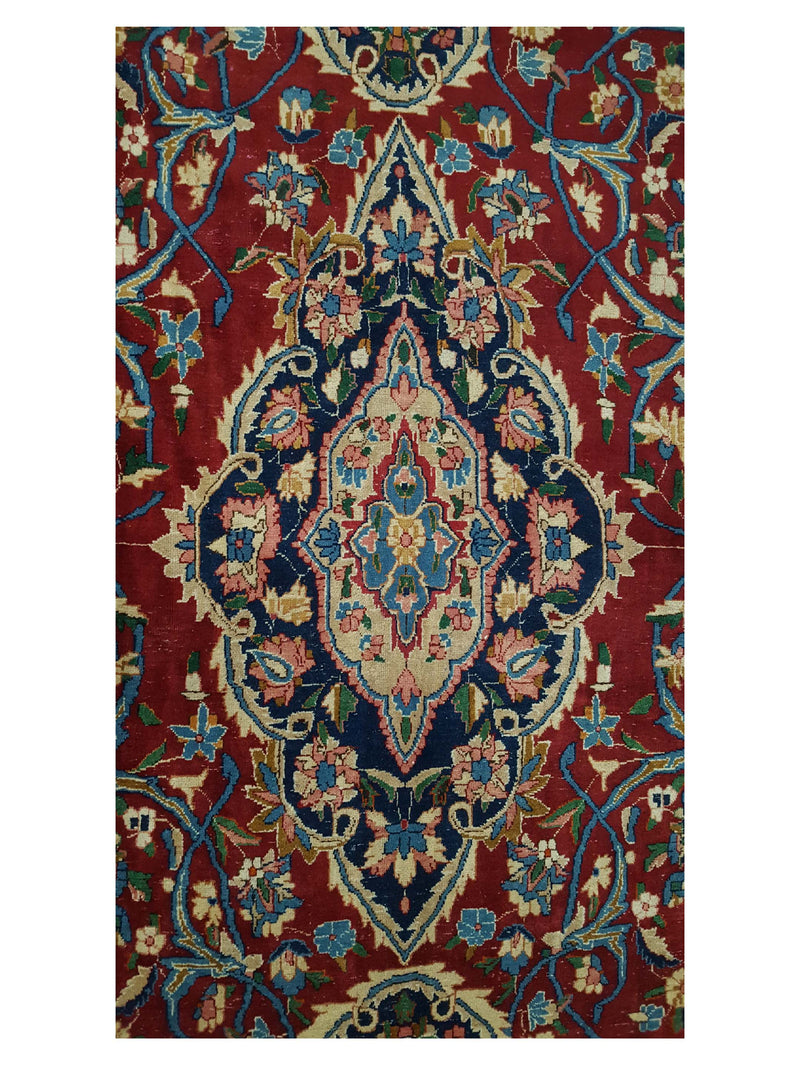 Pacific Yazd 14567 Red Navy Traditional Hand Knotted Rug