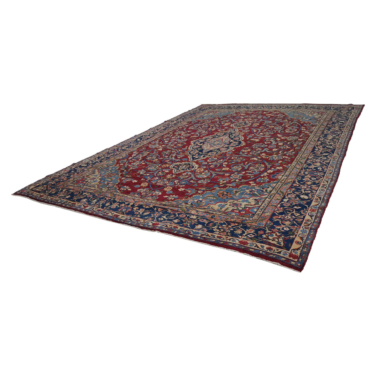 Pacific Yazd 14567 Red Navy Traditional Hand Knotted Rug