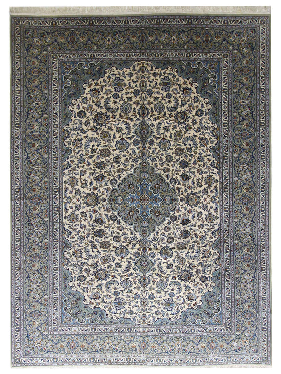 Pacific Kashan  Ivory Blue Traditional