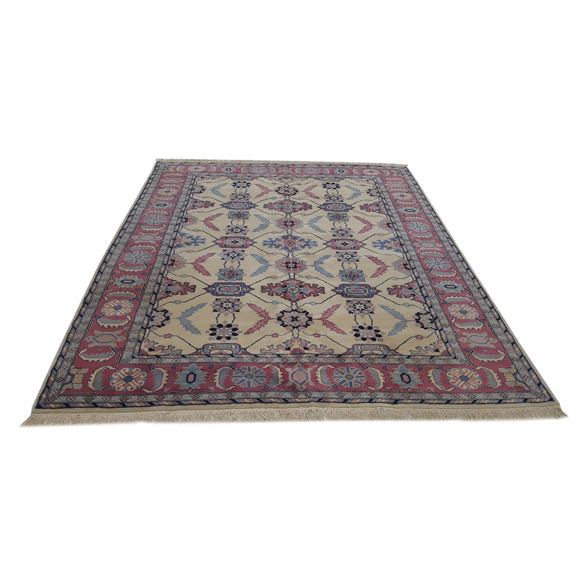 Pacific Tribal-Rm 14570 Ivory Peach Traditional Hand Knotted Rug