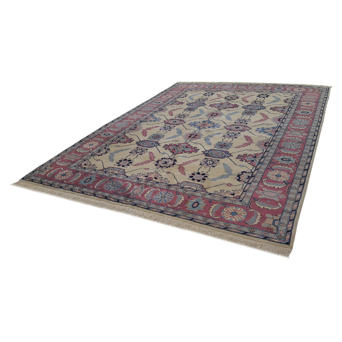 Pacific Tribal-Rm 14570 Ivory Peach Traditional Hand Knotted Rug