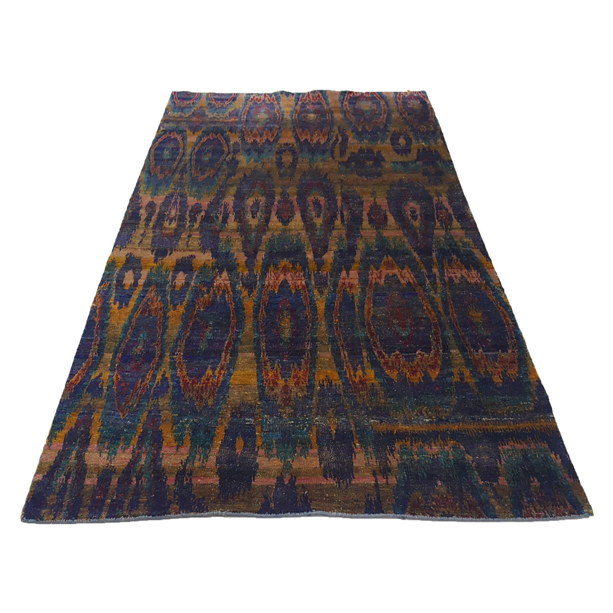 Pacific Aqua Silk 14576 Multi Multi Modern Hand Knotted Rug
