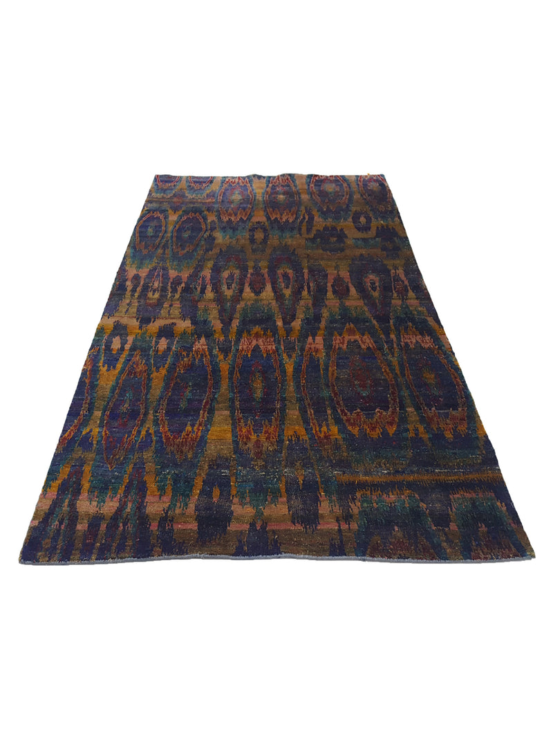 Pacific Aqua Silk 14576 Multi Multi Modern Hand Knotted Rug
